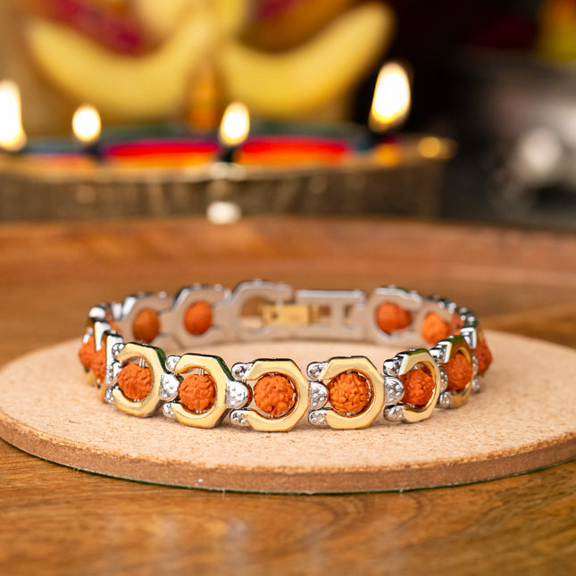 Maa Lakshmi Kalash Premium Rudraksha Bracelet