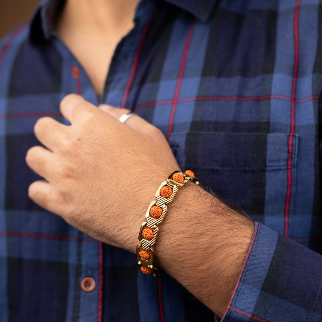 Konark Cross Premium Rudraksha Bracelet